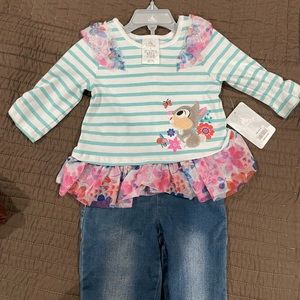 Disney Bambi Striped Top and Jean Set for Girls Furrytale Friends